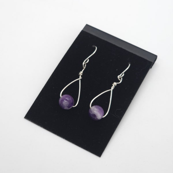 Dream Amethyst Teardrop Earrings | Handmade in Sterling Silver and Genuine Natural Gemstone