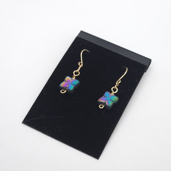 Iris Earrings | Handmade in Solid 12k Gold-Filled Wire and Genuine Glass