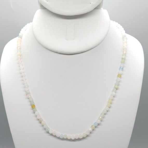 Morganite 17" Beaded Choker/Necklace | 4mm Genuine Natural Gemstone