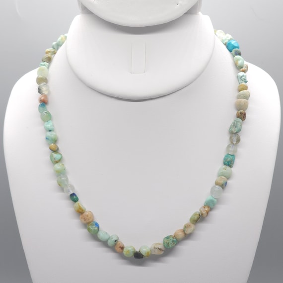 Azurite Beaded Necklace | Handmade | 17" Genuine Natural Gemstone