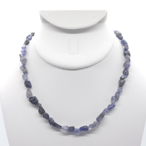 Iolite Beaded Choker/Necklace | 16" Genuine Natural Gemstone