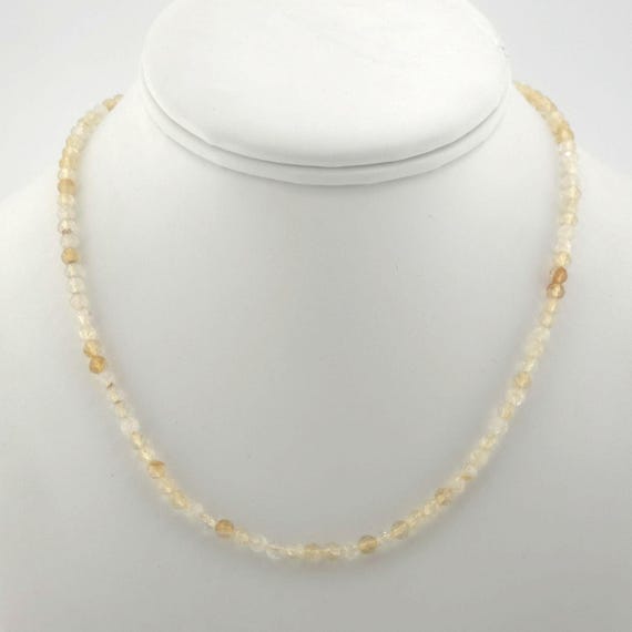 Citrine Beaded Choker/Necklace | 4mm Natural Zambian Gemstone | Handmade to Order | Hypoallergenic Version Available