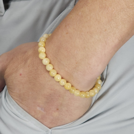 Honey Jade Beaded Semi-Minimalist Stretch Bracelet | 6mm Genuine Natural Gemstone | Handmade to Order