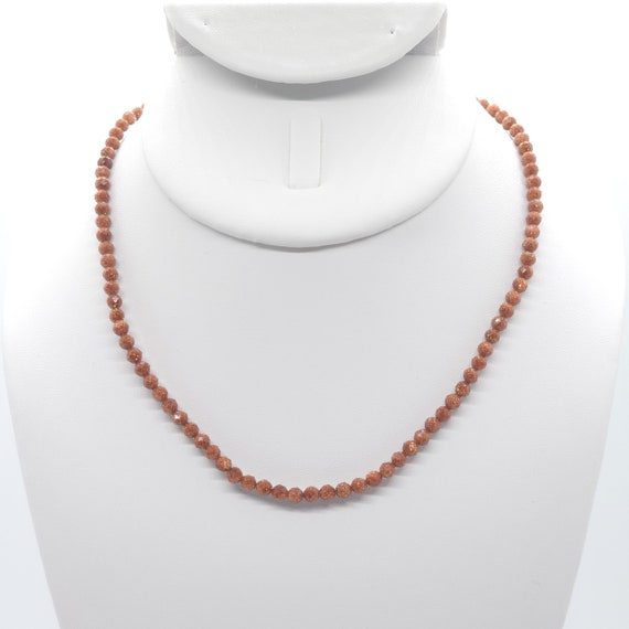 Goldstone Beaded Choker/Necklace | 15" Genuine Natural Gemstone