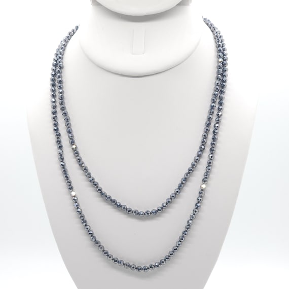 Terahertz Beaded Double Strand Choker/Necklace | 17" Natural Gemstone