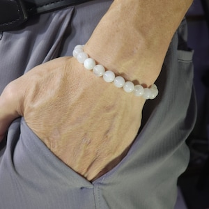 Moonstone Stretch Bracelet | 8mm Genuine Natural Gemstone | Handmade to Order