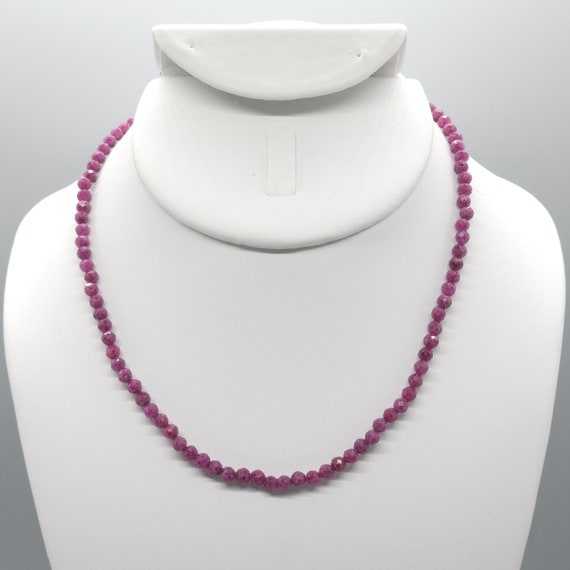 Ruby Beaded Choker/Necklace | 15" Genuine Natural AAA Gemstone | Handmade