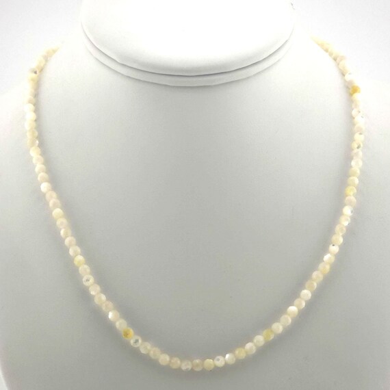 Tan Pearl Shell Beaded Choker/Necklace | 4mm Genuine Natural Faceted Gemstone | Handmade to Order | Hypoallergenic Version Available