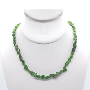 Chrome Diopside Beaded Choker/Necklace | Handmade | 15&quot; Genuine Natural Gemstone Nuggets | Hypoallergenic Version Available