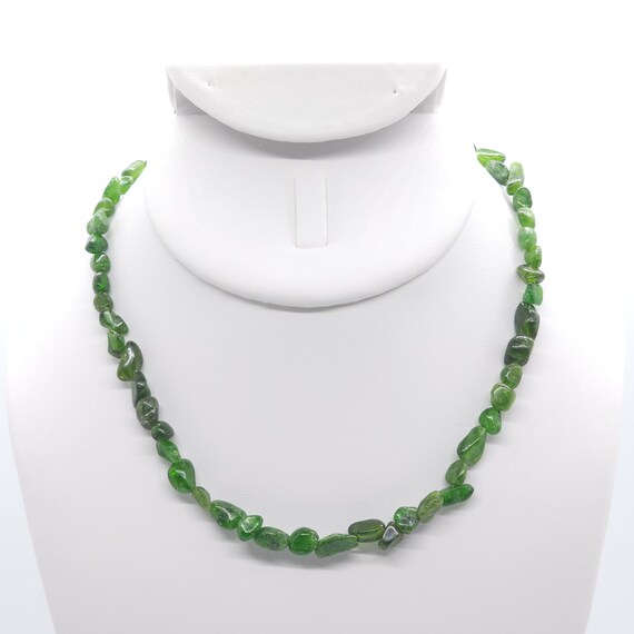 Chrome Diopside Beaded Choker/Necklace | Handmade | 15" Genuine Natural Gemstone Nuggets