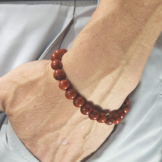 Red Jasper Stretch Bracelet | 8mm Genuine Natural Gemstone | Handmade to Order