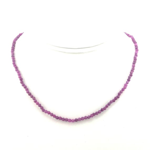 Ruby Beaded Choker/Necklace | 3mm Genuine Natural AAA Gemstone | Handmade to Order | Hypoallergenic Version Available