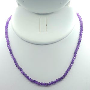 Amethyst Beaded Minimalist Choker | 14&quot; Genuine Natural AAA Gemstone | Handmade