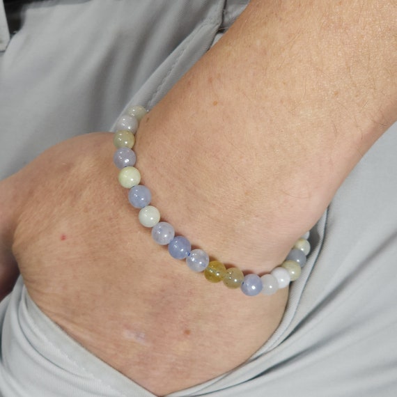 Beryl Beaded Semi-Minimalist Stretch Bracelet | 6mm Genuine Natural Gemstone | Handmade to Order