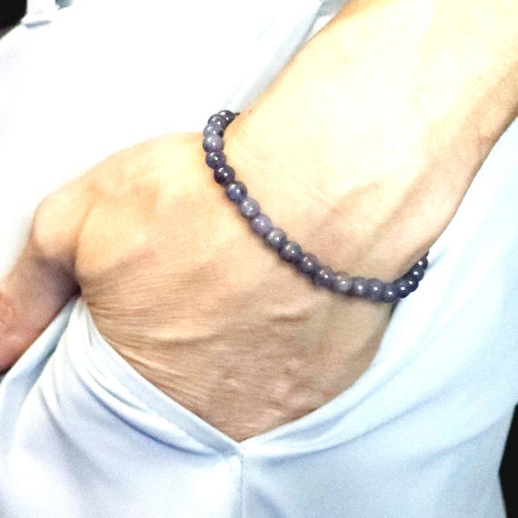 Tanzanite Genuine Gemstone Handmade Beaded Minimalist Bracelet | 4mm | Round