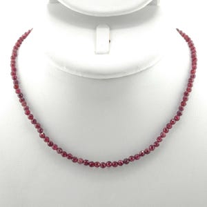 Garnet  Beaded Minimalist Choker | 15&quot; Genuine Natural Grade A Gemstone | January Birthstone | Handmade | Hypoallergenic Version Available