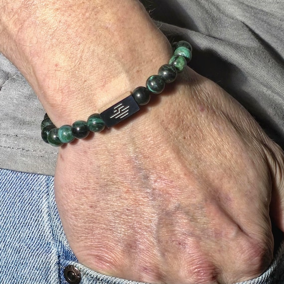 Zambian Emerald Genuine Gemstone Handmade Beaded Bracelet | 8mm | Round | AAA