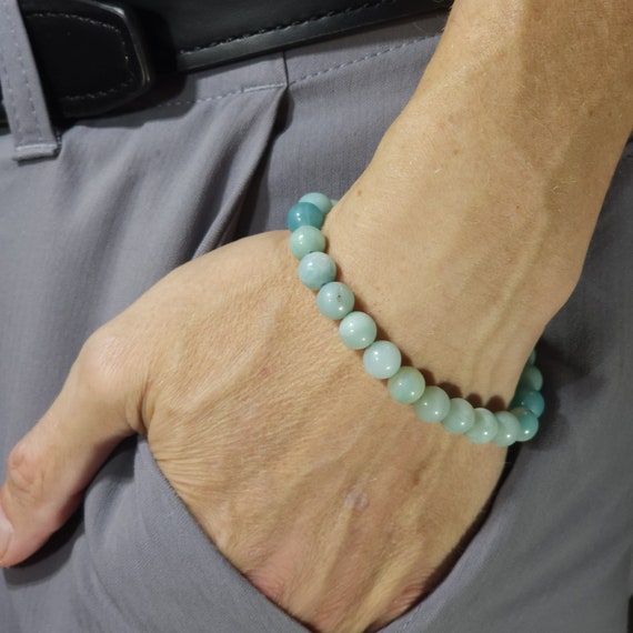 Amazonite Stretch Bracelet | 8mm Genuine Natural Gemstone | Handmade to Order