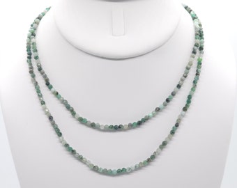 Emerald Beaded Double Strand Choker/Necklace | 14" Genuine Natural Gemstone | Handmade | Hypoallergenic Version Available