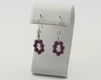 Ruby Genuine Natural Gemstone Drop Earrings | Handmade in Argentium Silver | Tarnish Resistant