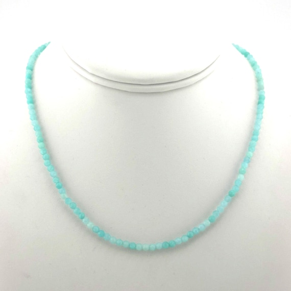 Amazonite Beaded Choker/Necklace | 3mm Genuine Natural Gemstone | Handmade to Order | Hypoallergenic Version Available