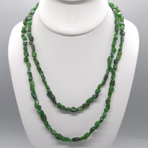 Chrome Diopside Beaded Double Strand Choker/Necklace | 16&quot; Genuine Natural Gemstone | Handmade | Hypoallergenic Version Available