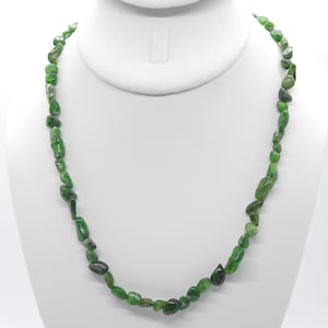 Chrome Diopside Beaded Necklace | Handmade | 18&quot; Genuine Natural Gemstone Nuggets | Hypoallergenic Version Available