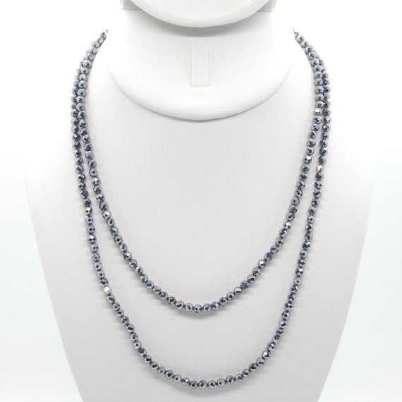 Terahertz Beaded Double Strand Choker/Necklace | 16" Natural Gemstone