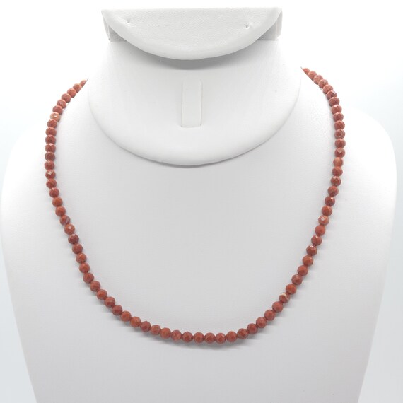 Red Jasper Beaded Necklace | 16" Genuine Natural Gemstone