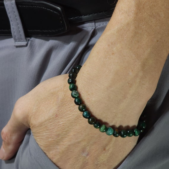 Genuine Emerald Beaded Semi-Minimalist Stretch Bracelet | 6mm Natural Zambian Gemstone | Handmade to Order