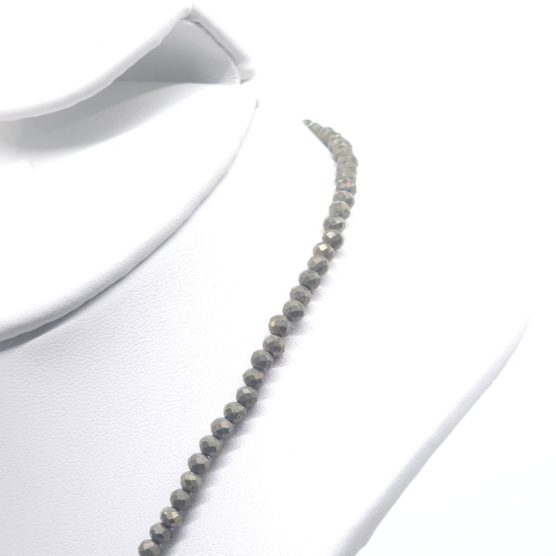 Pyrite Beaded Choker/Necklace 15 Genuine Natural Gemstone image 4