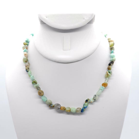 Azurite Beaded Choker/Necklace | Handmade | 15" Genuine Natural Gemstone