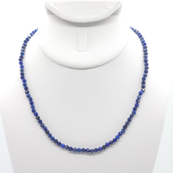 Lapis Lazuli Beaded Choker/Necklace | 16" Genuine Natural Gemstone