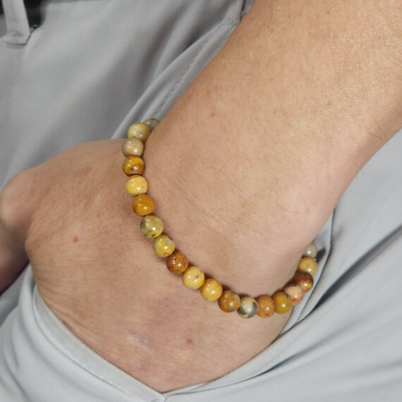 Crazy Lace Agate Beaded Semi-Minimalist Stretch Bracelet | 6mm Genuine Natural Gemstone | Handmade to Order
