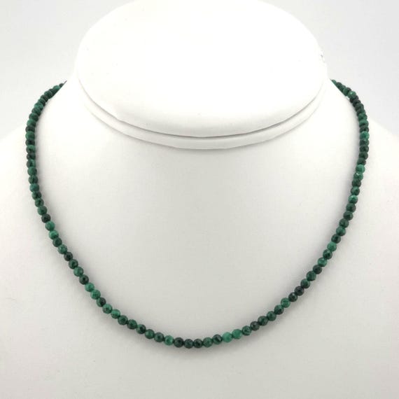 Malachite Beaded Choker/Necklace | 3mm Genuine Natural Gemstone | Handmade to Order | Hypoallergenic Version Available