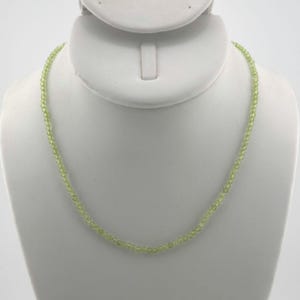 Peridot Beaded Minimalist Necklace | 16&quot; Genuine Natural Faceted Gemstone | Handmade