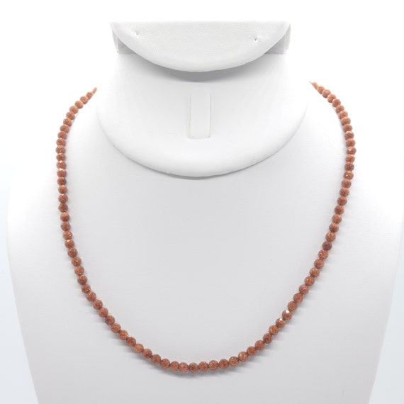 Goldstone Beaded Choker/Necklace | 16" Genuine Natural Gemstone