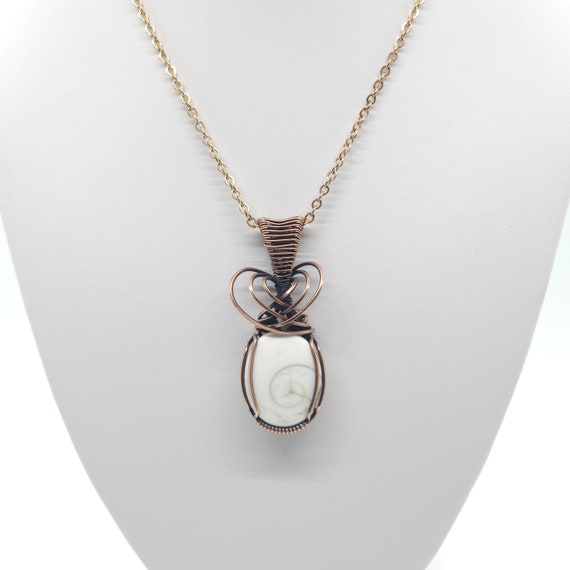 Shiva Eye Shell Pendant Necklace | Hand Made | Wrapped in Copper