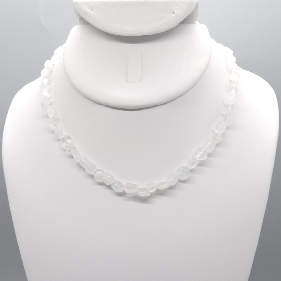 Moonstone Beaded Choker/Necklace | Handmade | 14" Genuine Natural Gemstone