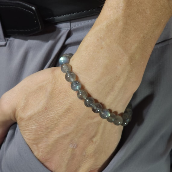 Labradorite Stretch Bracelet | 8 mm | Genuine Natural AAA Gemstone | Handmade to Order
