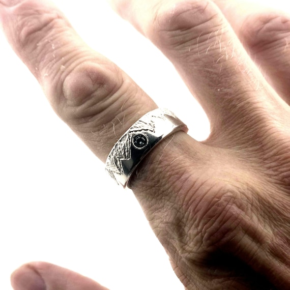 Mt Olympus Ring | With Blue Moissanite | 960 Silver | Tarnish Resistant | Hypoallergenic | Sized To Your Request