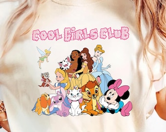 Girls Club Shirt Princess Graphic Tee Cartoon Character T-Shirt Girly Gift