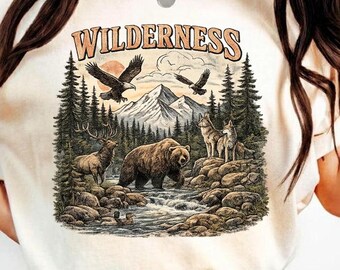 Vintage Wilderness Shirt Nature Mountain Graphic Tee