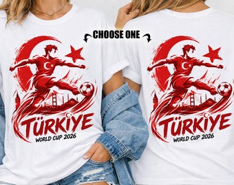 Türkiye World Cup 2026 Wolf Graphic Tee, Turkish Flag Soccer Fan Shirt