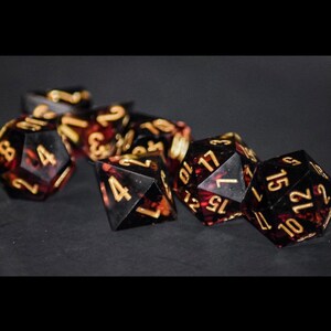 Brimstone | Polyhedral Dice | DnD Dice | Resin Dice | Role Playing Dice Set | RPG Dice | 9 Dice Set