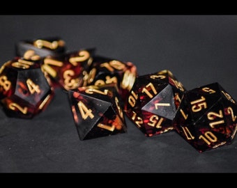 Brimstone | Polyhedrale Dobbelstenen | DnD Dobbelstenen | Hars Dobbelstenen | Rollenspel Dobbelstenen Set | RPG Dice | 9 Dobbelstenen Set