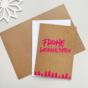 Weihnachtskarte Kraftpapier Grußkarte Klappkarte Frohe Weihnachten