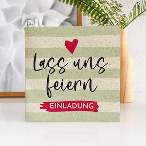 5er Set Einladungskarten Graspapier Geburtstag Party Feiern