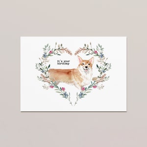 Postkarte Grußkarte "It's your birthday" Geburtstag Corgi