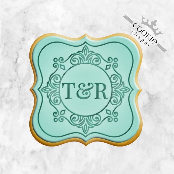 Custom Wedding Initials Cookie Stamp Embosser T&R | Valentine's Day with Personalized Initials